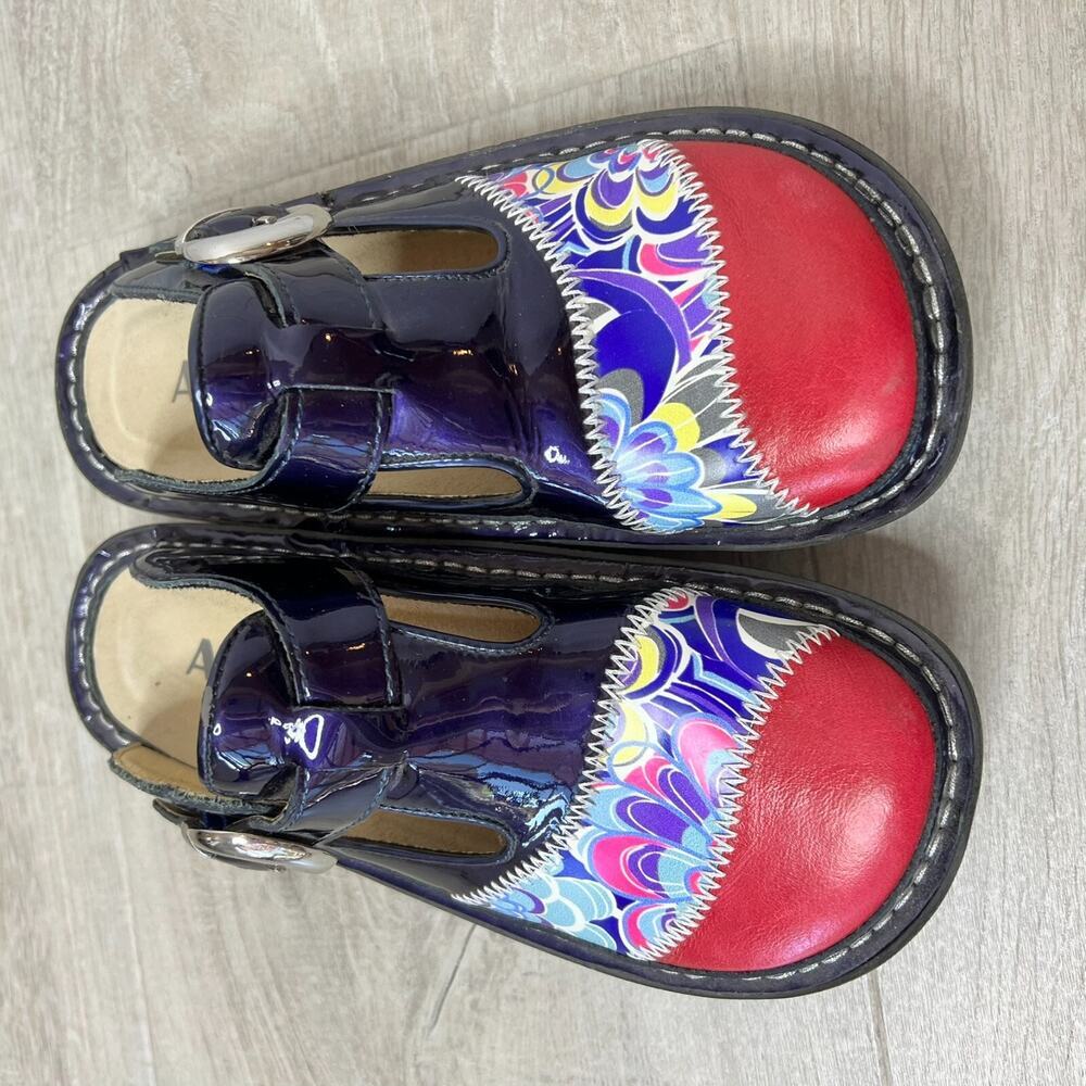Alegria Shoes Womens Size 4.5 / 35 Classicdigo Zig Zag Clog Style Nursing - Picture 4 of 16